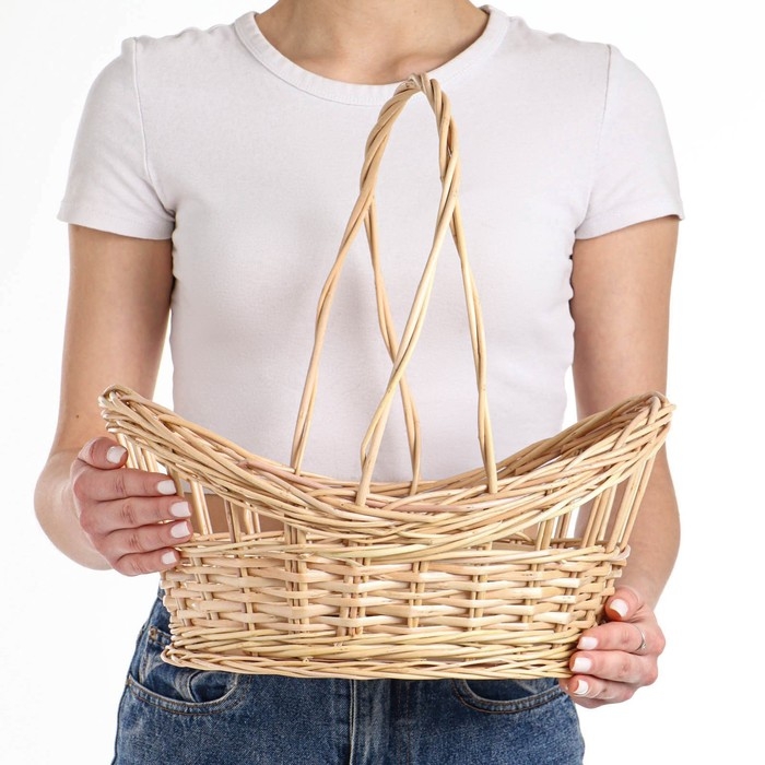 Корзина «Ажурная весна», дно: 26×21 верх:35×26, H=11/18/35 см, ручное плетение, ива Корзина «Ажурная весна», дно: 26×21 верх:35×26, H=11/18/35 см, ручное плетение, ива