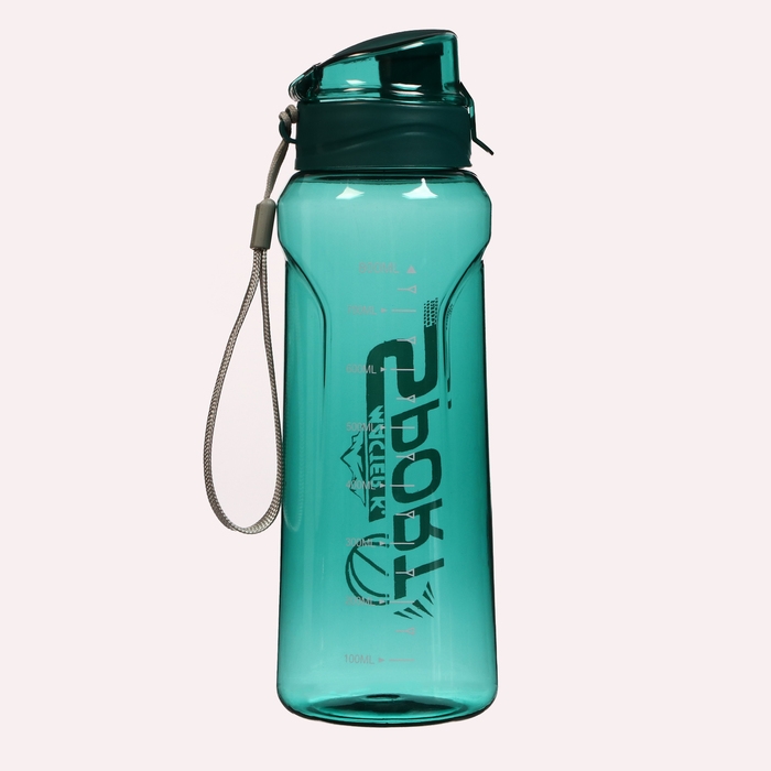Бутылка для воды, 800 мл, SPORT, 23 х 7.6 х 4.8 см, бирюзовая Бутылка для воды, 800 мл, SPORT, 23 х 7.6 х 4.8 см, бирюзовая