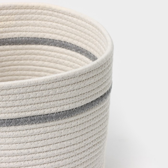 Корзина для хранения плетёная ручной работы LaDо́m &laquo;Дориан&raquo;, 25&times;25&times;22 см, цвет бело-серый