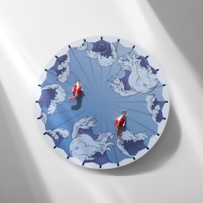 Серьги с эмалью «Япония» рыбки, цвет красно-чёрный в розовом золоте Серьги с эмалью «Япония» рыбки, цвет красно-чёрный в розовом золоте