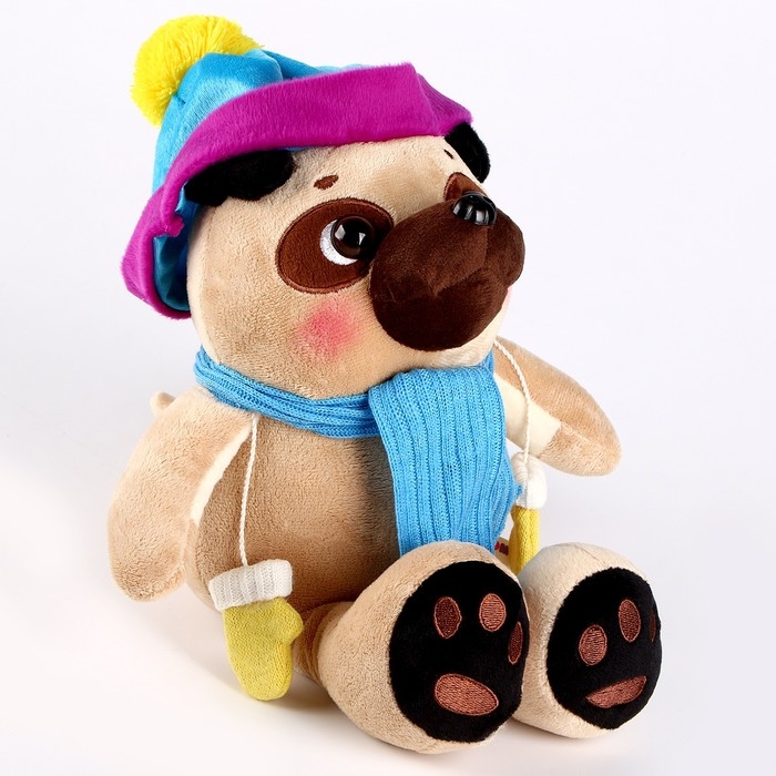 Мягкая игрушка «Боня», в шапке и шарфе, 25 см