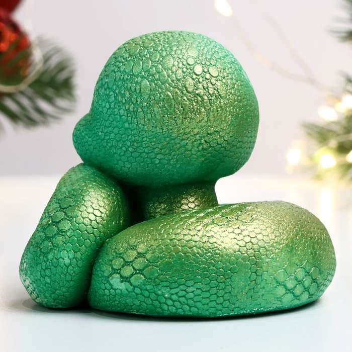 Новый год. Символ 2025. Фигура Новый год. Символ 2025. Фигура "Змея Хвостатик" светло-зеленая, 6х6см