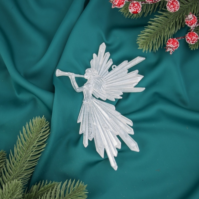 Украшение ёлочное Украшение ёлочное "Девушка с дудкой" 16х11, белый