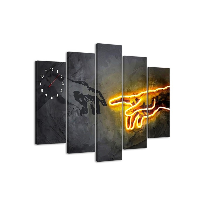 Часы-картина настенные модульные  Часы-картина настенные модульные "Руки", бесшумные, 80 х 140 см