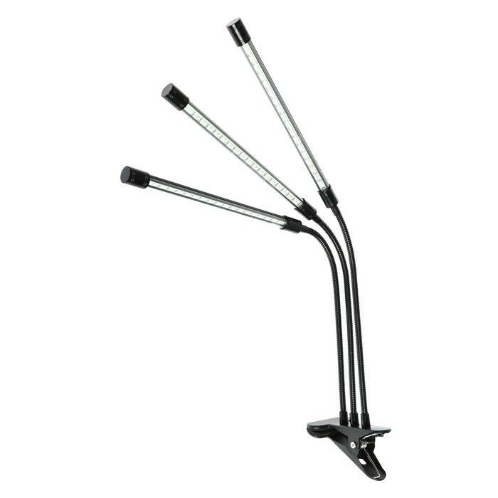 Фитосветильник светодиодный, 27 Вт, 250 мм, IP66, 5 В, USB, биколорный, прищепка, с таймером Фитосветильник светодиодный, 27 Вт, 250 мм, IP66, 5 В, USB, биколорный, прищепка, с таймером