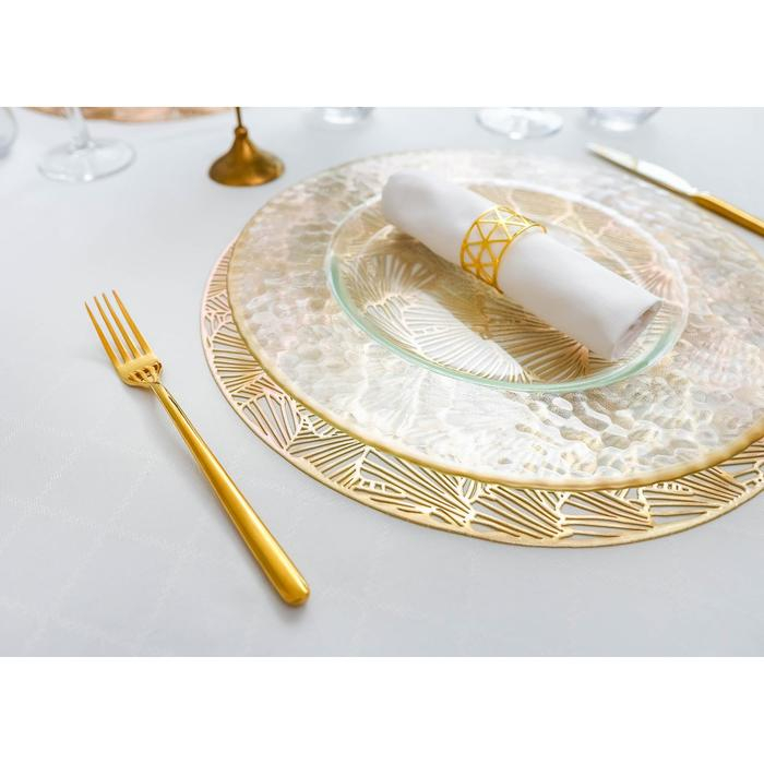 Салфетки сервировочные на стол Доляна «Веер», d=38 см, 4 шт, цвет золотой