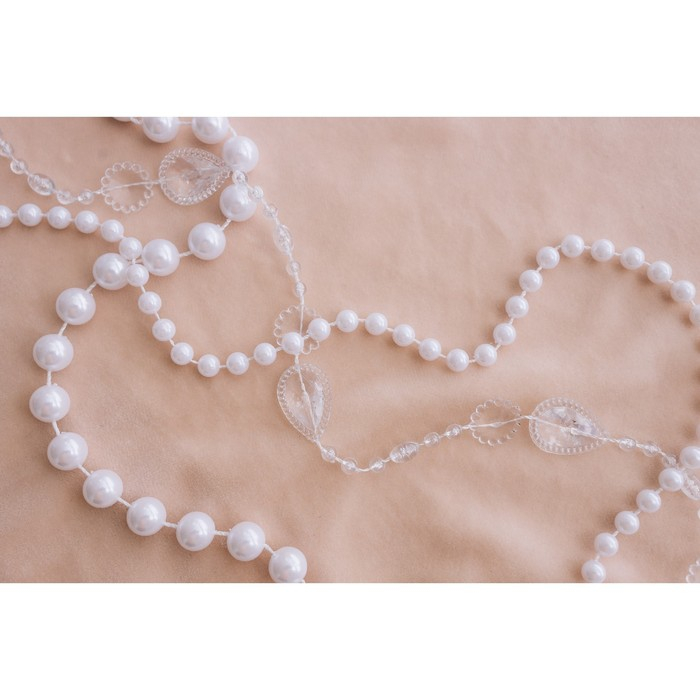 Жемчуг на нитях, круглый, 6 мм, 9 ± 1 м, цвет белый Жемчуг на нитях, круглый, 6 мм, 9 ± 1 м, цвет белый