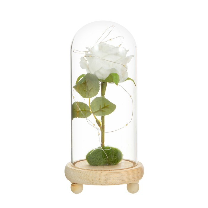 Ночник колба Ночник колба "Роза белая" LED 3ААА 10х10х20 см RISALUX