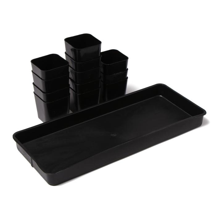 Набор для рассады: стаканы по 300 мл (12 шт.), поддон 43 × 18 см, МИКС, Greengo Набор для рассады: стаканы по 300 мл (12 шт.), поддон 43 × 18 см, МИКС, Greengo