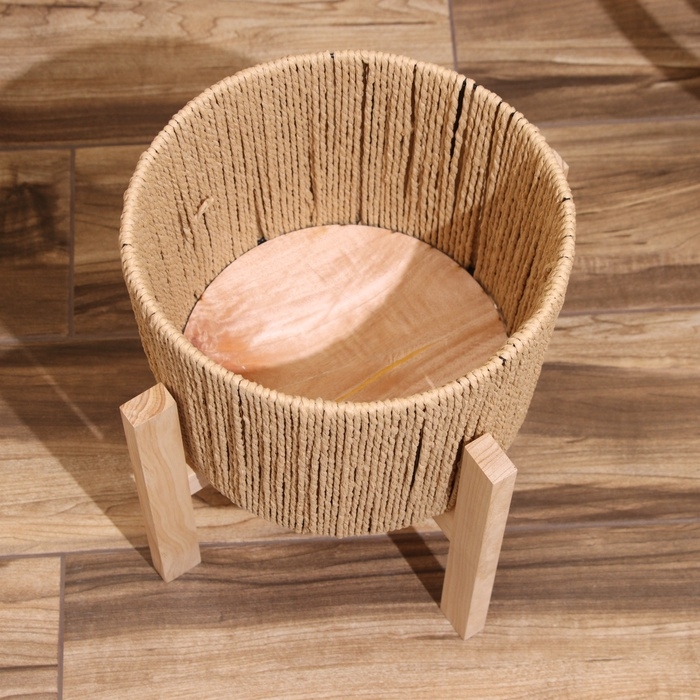 Набор плетёных кашпо, 3 шт, 29х29х22 см, цв. тёмно-бежевый Набор плетёных кашпо, 3 шт, 29х29х22 см, цв. тёмно-бежевый