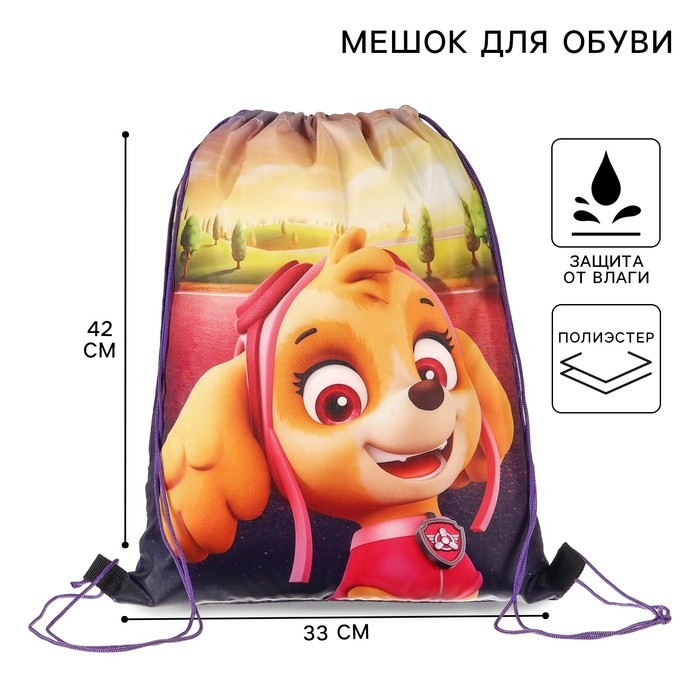 Мешок для обуви 420*330 мм, Щенячий патруль Мешок для обуви 420*330 мм, Щенячий патруль "Скай"