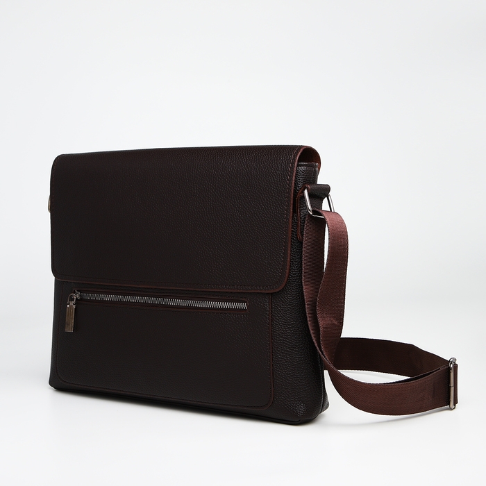 Сумка мужская деловая TEXTURA, длинный ремень, цвет коричневый Сумка мужская деловая TEXTURA, длинный ремень, цвет коричневый