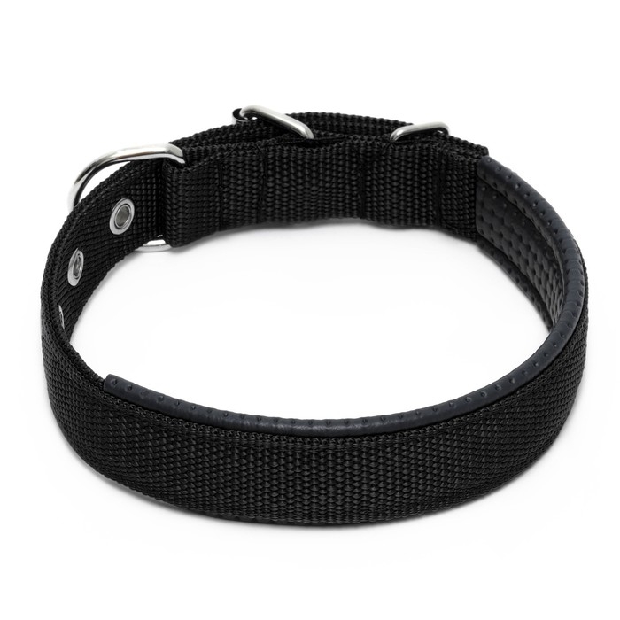 Ошейник Ошейник "Комфорт" комбинированный, 55 х 2,5 см, ОШ 40-50 см, чёрный