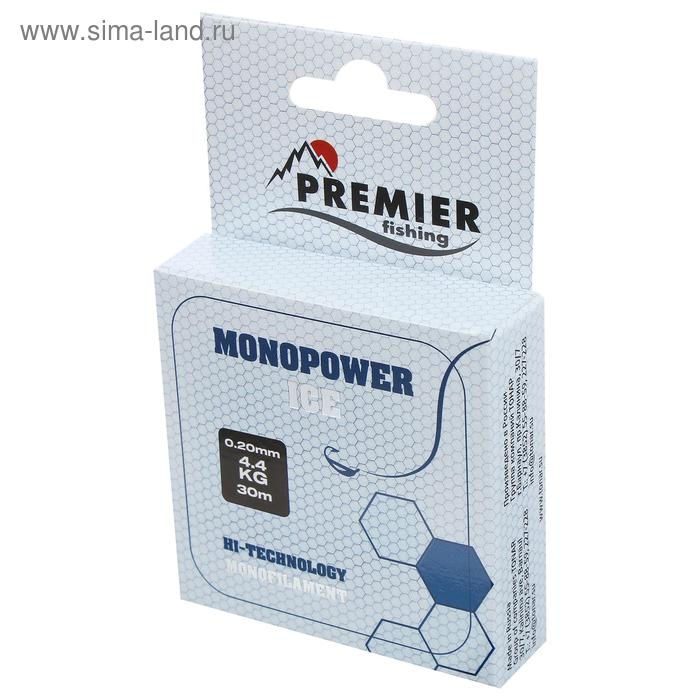 Леска PREMIER fishing MONOPOWER ICE, диаметр 0.20 мм, тест 4.4 кг, 30 м, прозрачный Леска PREMIER fishing MONOPOWER ICE, диаметр 0.20 мм, тест 4.4 кг, 30 м, прозрачный