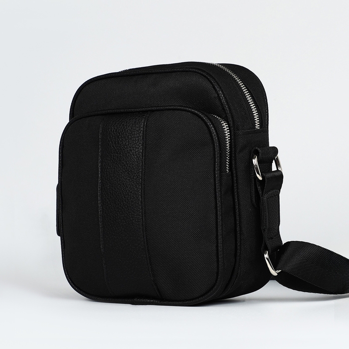 Сумка мужская через плечо TEXTURA, искусственная кожа, цвет чёрный Сумка мужская через плечо TEXTURA, искусственная кожа, цвет чёрный