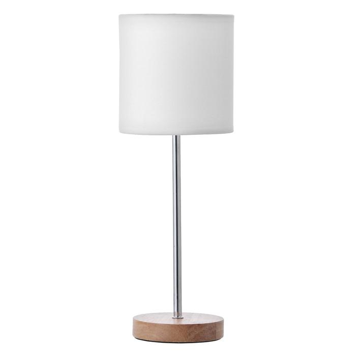 Лампа настольная 16011/1 E14 40Вт дерево-хром 12,5х12,5х42 см RISALUX