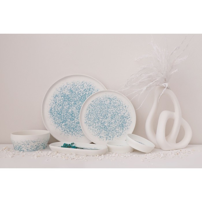 Тарелка фарфоровая обеденная Magistro «Лунный океан», d=28 см Тарелка фарфоровая обеденная Magistro «Лунный океан», d=28 см