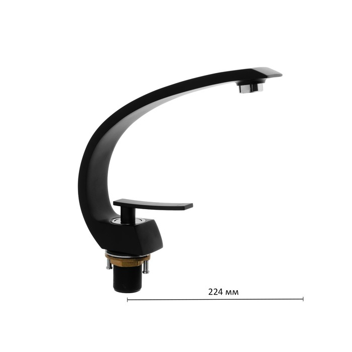 Смеситель для раковины Accoona A9690F-5, однорычажный, на гайке, латунь, чёрный Смеситель для раковины Accoona A9690F-5, однорычажный, на гайке, латунь, чёрный