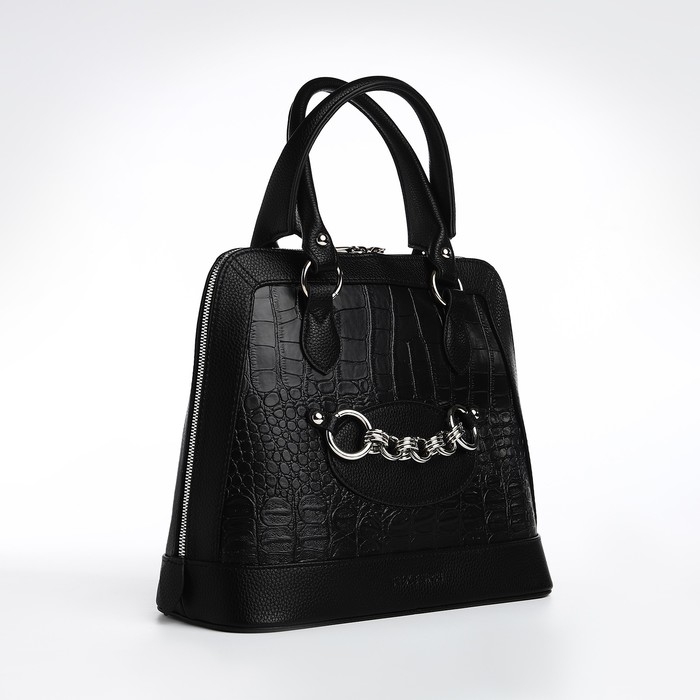 Сумка женская TEXTURA, тоут, средний размер, цвет чёрный