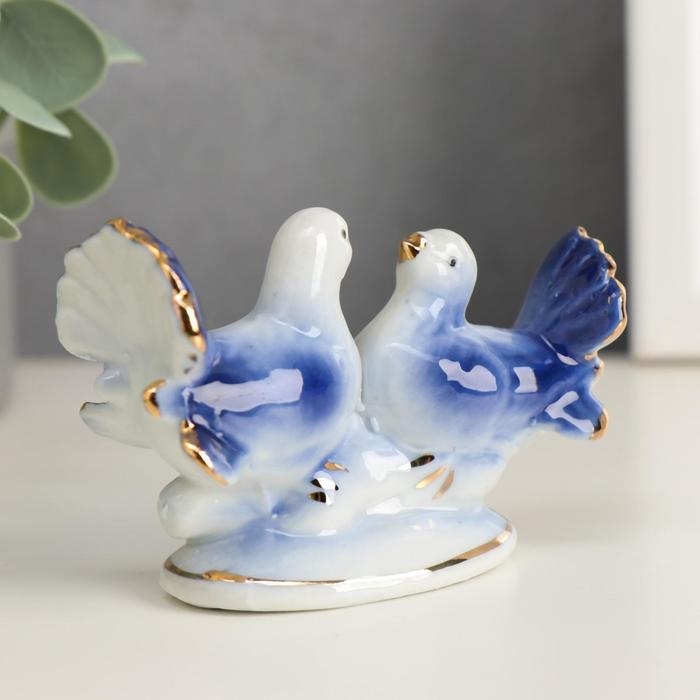 Сувенир под фарфор Сувенир под фарфор "2 голубка" синие 5,5х8 см