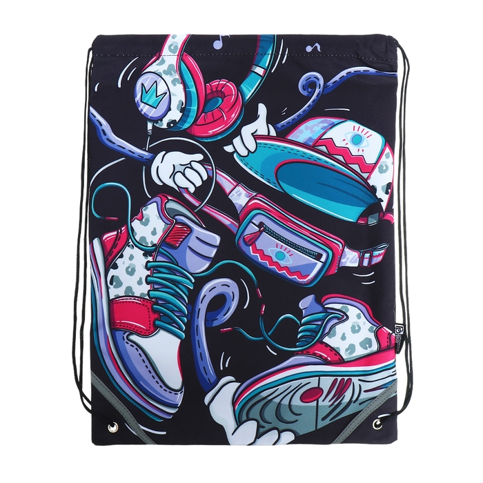 Мешок для обуви 480 х 360 мм, Феникс, сублимация, светоотражающая полоса,  Мешок для обуви 480 х 360 мм, Феникс, сублимация, светоотражающая полоса, "Будь в ударе"