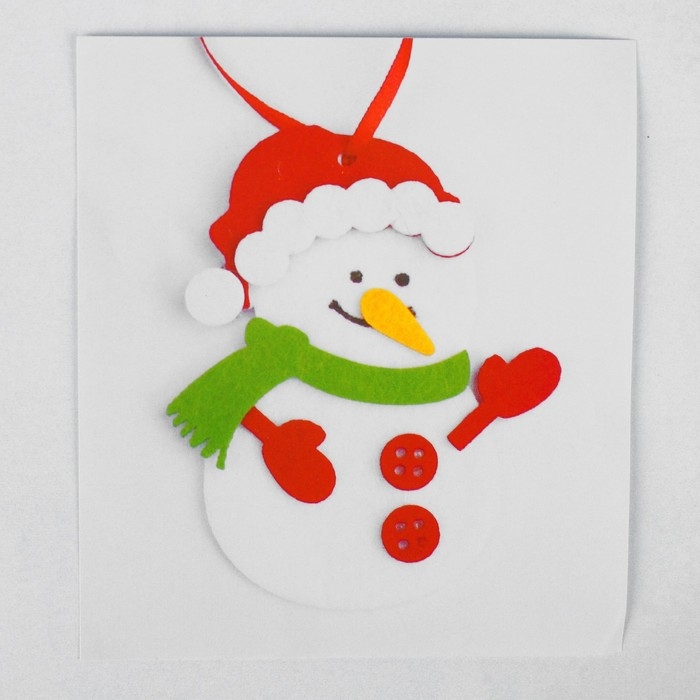 Набор для творчества - создай ёлочное украшение из фетра «Весёлый снеговик» Набор для творчества - создай ёлочное украшение из фетра «Весёлый снеговик»