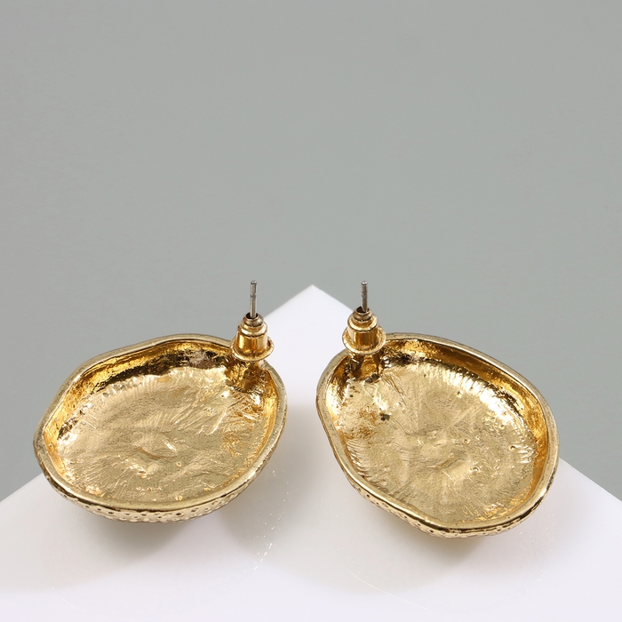 Серьги с жемчугом &laquo;Абстракция&raquo; жемчужная ракушка, цвет белый в золоте