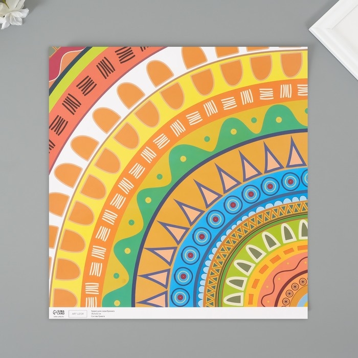 Бумага для скрапбукинга Бумага для скрапбукинга "Этнические узоры" плотность 180 гр набор 5 шт 30,5х32 см