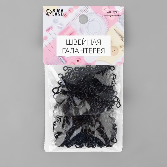 Крючок пришивной №3, 19 × 9 мм, 100 шт, цвет чёрный Крючок пришивной №3, 19 × 9 мм, 100 шт, цвет чёрный