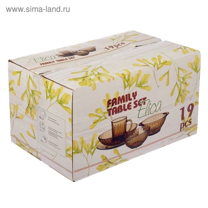 Сервиз столовый Elica, 19 предметов, цвет коричневый Сервиз столовый Elica, 19 предметов, цвет коричневый