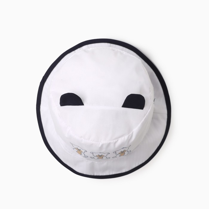 Панама детская, цвет белый/мишка, размер 44-46 Панама детская, цвет белый/мишка, размер 44-46