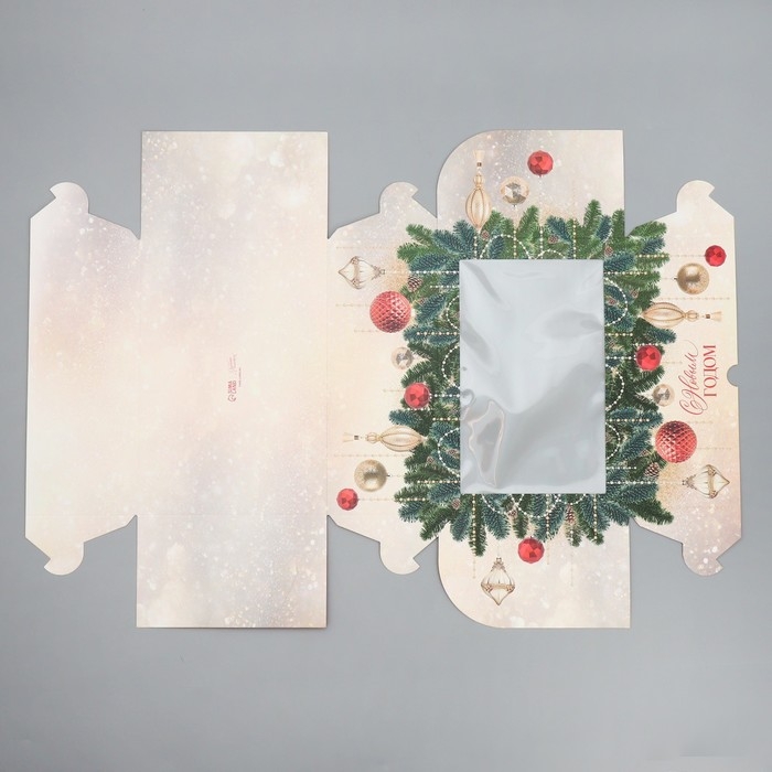 Коробка для капкейков складная с двусторонним нанесением «С Новым годом», 25 х 17 х 10 см, Новый год Коробка для капкейков складная с двусторонним нанесением «С Новым годом», 25 х 17 х 10 см, Новый год