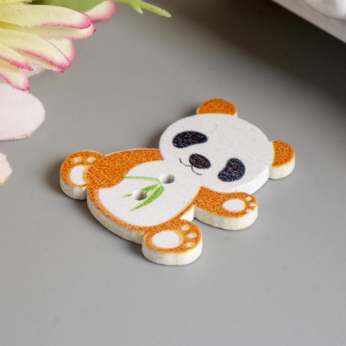 Набор пуговиц декоративных дерево Набор пуговиц декоративных дерево "Панда с бамбуком" набор 15 шт МИКС 2,7х2,5 см