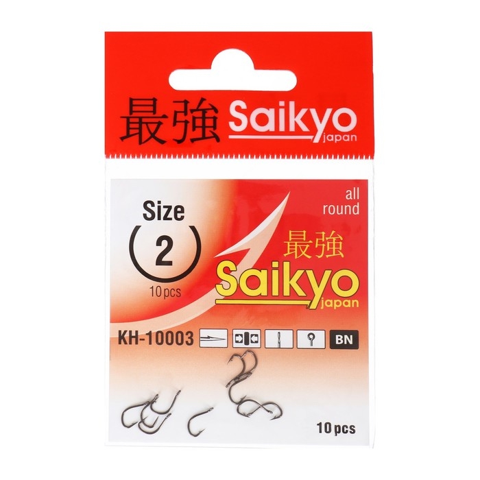 Крючки Saikyo KH-10003 Tanago BN № 2, 10 шт Крючки Saikyo KH-10003 Tanago BN № 2, 10 шт