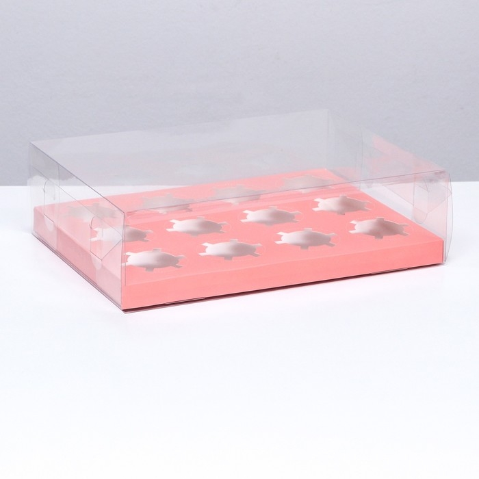 Коробка для 12 капкейков, розовый 34.7 × 26.3 × 10 см Коробка для 12 капкейков, розовый 34.7 × 26.3 × 10 см