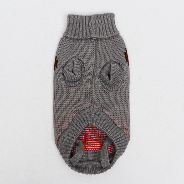 Свитер  Свитер "Олень на сером", 2XL (ДС 41, ОШ 41, ОГ 36-60 см)