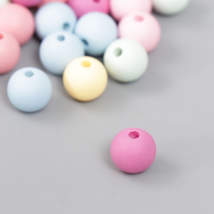 Бусины для творчества пластик "Маршмеллоу" матовые набор 20 гр d=1 см