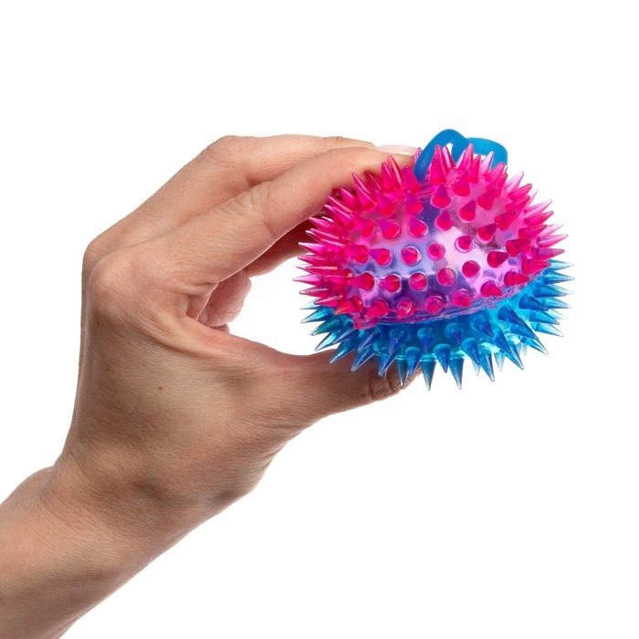 Мяч «Ёжик», световой, с пищалкой 7,5 см, цвета МИКС Мяч «Ёжик», световой, с пищалкой 7,5 см, цвета МИКС