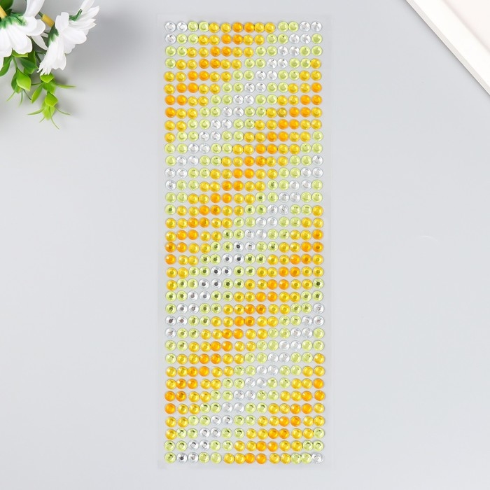 Наклейка пластик стразы "Градиент жёлтого" 30х10,5 см