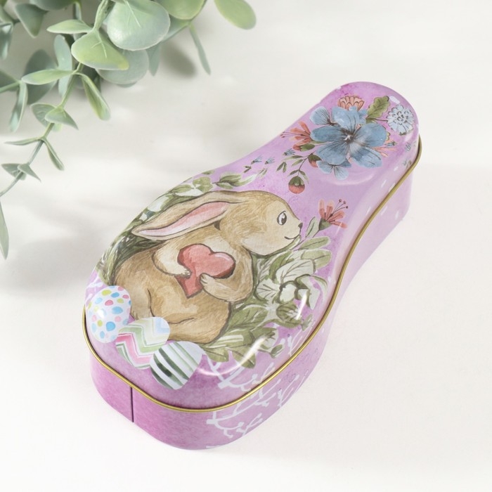 Шкатулка металл Шкатулка металл "Заяц с сердечком" 14,5х7х5 см