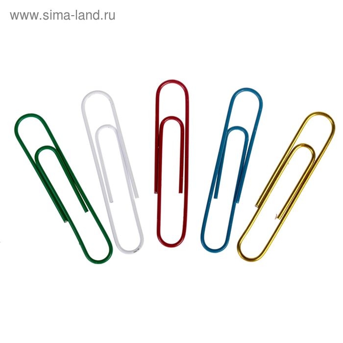Скрепки канцелярские GLOBUS, 50 шт., 50 мм, цветные Скрепки канцелярские GLOBUS, 50 шт., 50 мм, цветные