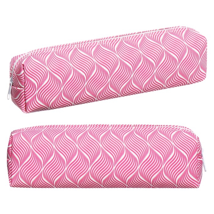 Пенал школьный на молнии Пенал школьный на молнии "Волны" Calligrata, розовый