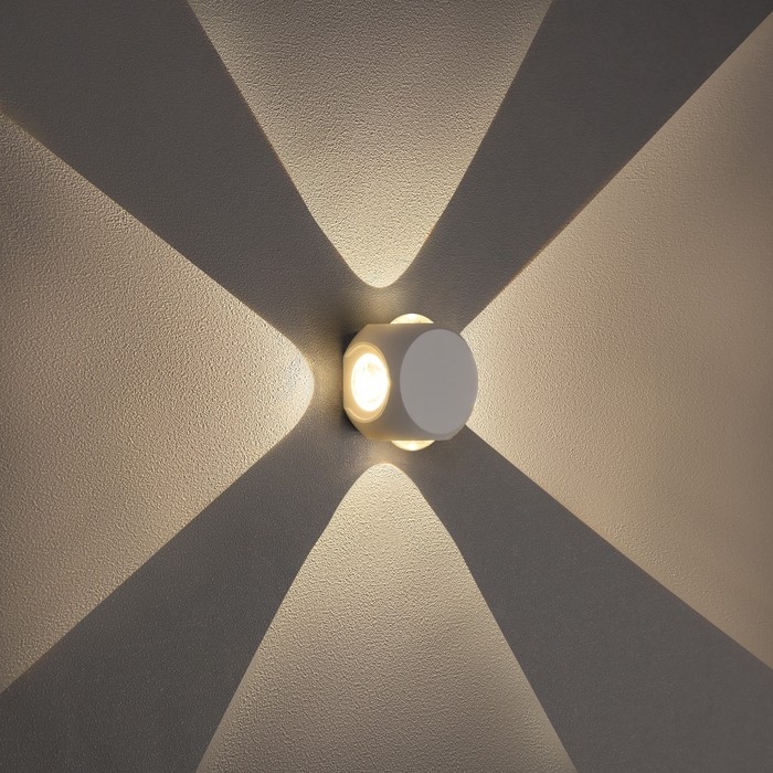 Светильник фасадный «Кубик», FSD-014, 4 Вт, 3000К, 2 луча, IP65, 220 В, металл, белый Светильник фасадный «Кубик», FSD-014, 4 Вт, 3000К, 2 луча, IP65, 220 В, металл, белый