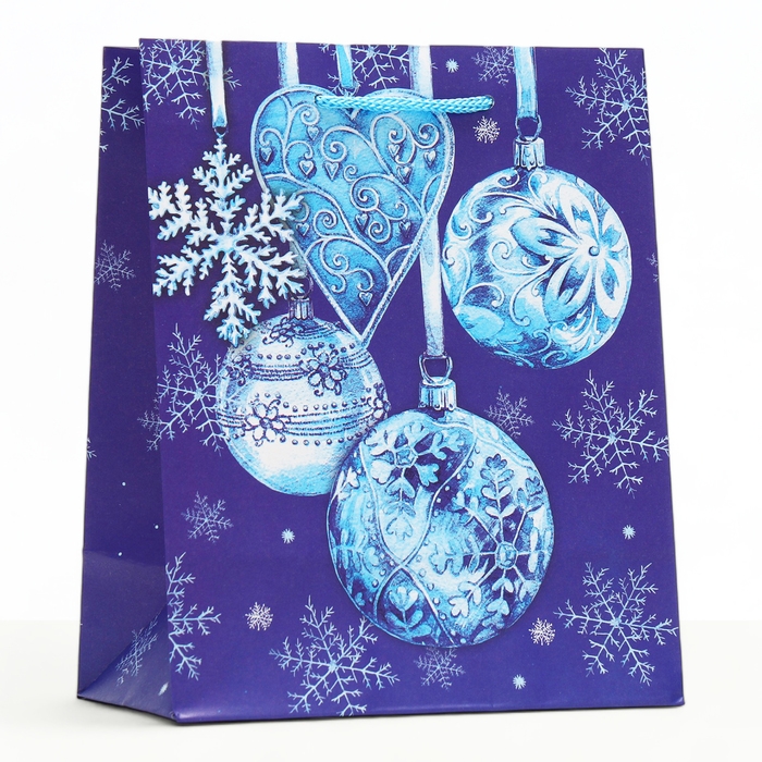 Новый год. Пакет подарочный Новый год. Пакет подарочный "Новогодние шары", 18 х 22,3 х 10 см.