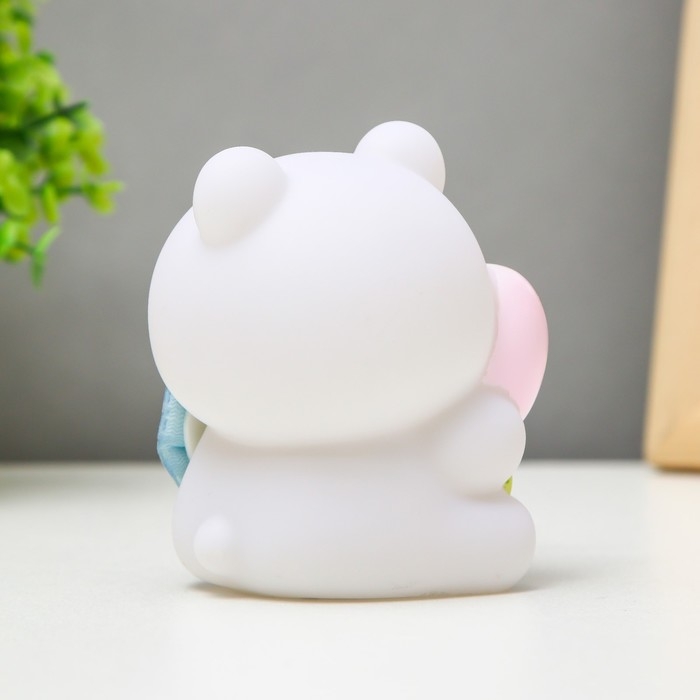 Ночник Ночник "Мишка" LED от батареек бело-розовый 8,3х9 см RISALUX