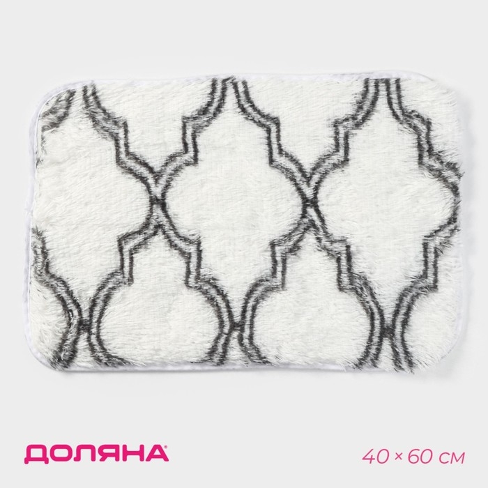 Коврик Доляна «Вензель», 40×60 см, цвет белый Коврик Доляна «Вензель», 40×60 см, цвет белый