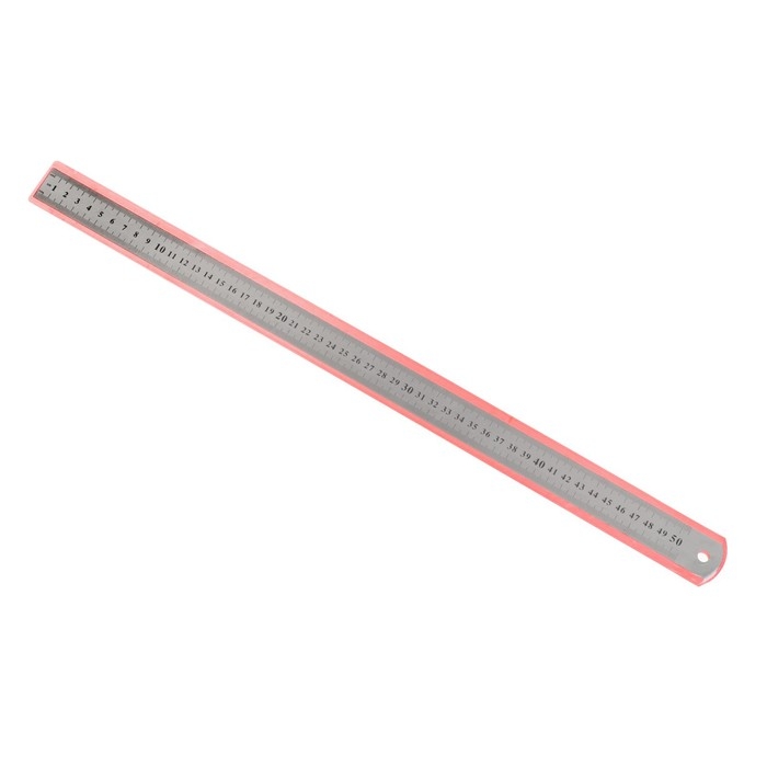 Линейка металлическая, 50 см, серебристая Линейка металлическая, 50 см, серебристая