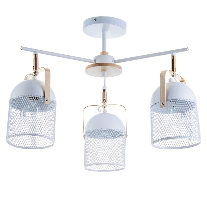 Люстра Люстра "Бирасо" 3x60Вт E27 белый-золото 58х58х40 см. Модель GZV-0036