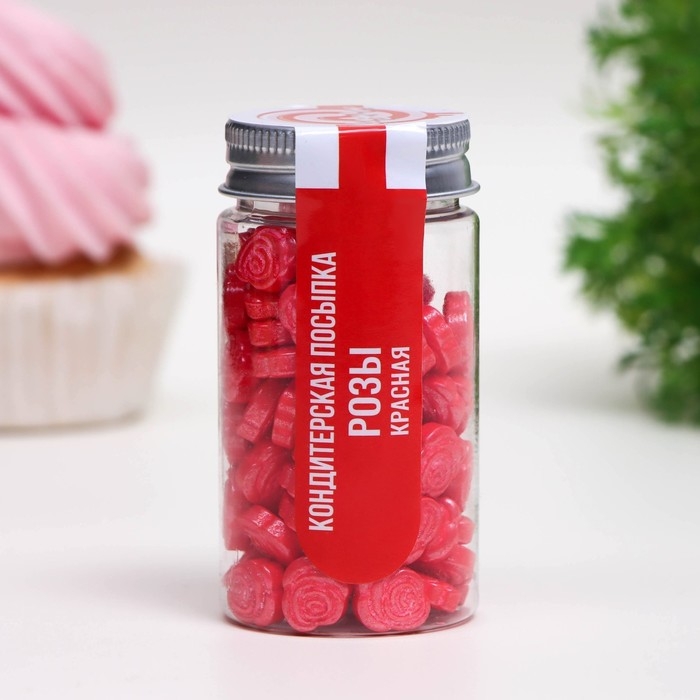 Посыпка кондитерская &laquo;Розы&raquo;, красная, 50 г