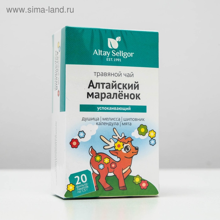 Травяной чай для детей Altay Seligor «Алтайский мараленок» успокаивающий, 20 фильтр-пакетов Травяной чай для детей Altay Seligor «Алтайский мараленок» успокаивающий, 20 фильтр-пакетов